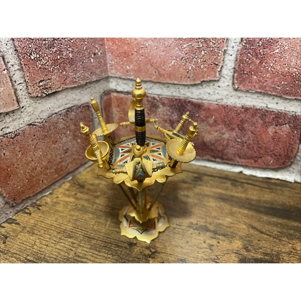 Vintage Toledo SPAIN Set 6 Mini Swords Cocktail Appetizer Picks Skewers Barware